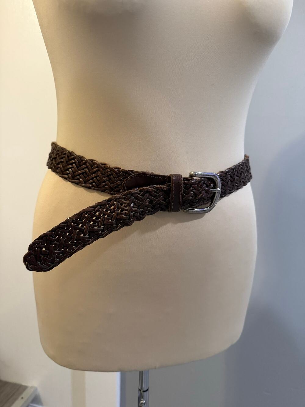 Banana Republic Brown Braided Genuine Leather Belt Size Small
